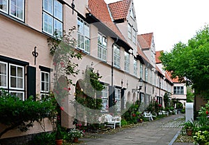 Historical Buildings in the Old Town of the Hanse City of Luebeck in Schleswig - Holstein