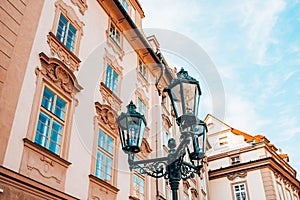 Historical buildings on Old Town Square Prague Czechia.