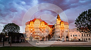 historical buildings in Oradea city center  Romania