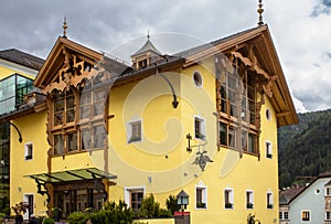 Historical buildings in Ortisei, Italy