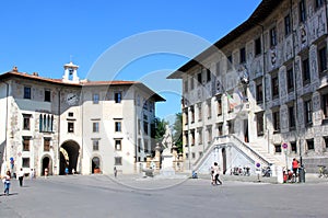 Historical buildings at Piazza dei Cavalieri, Pisa