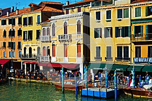 Historical buildings from Rialto bridge, Venice, Italy, Europe