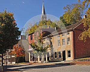 Historical buildings on Shenandoah Street in Harpers Ferry