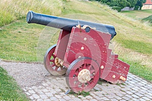 Historical cannon at Kastellet Fortress in Copenhagen, Denmark
