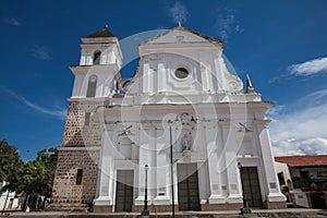 The historical Cathedral Basilica of the Immaculate Conception built between 1797 and 1837 in the beautiful town of Santa Fe de