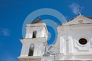 The historical Cathedral Basilica of the Immaculate Conception built between 1797 and 1837 in the beautiful town of Santa Fe de