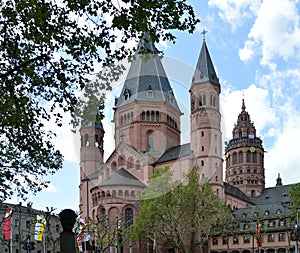 Historical Cathedral in the Old Town of Mainz, Rhineland - Palatinate