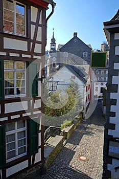 The historical center of the medieval town of Monschau, North Rhine Westfalia