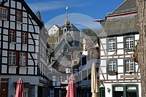 The historical center of the medieval town of Monschau, North Rhine Westfalia, Germany