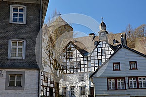 The historical center of the medieval town of Monschau, North Rhine Westfalia, Germany