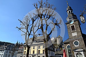 The historical center of the medieval town of Monschau, North Rhine Westfalia, Germany