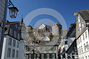 The historical center of the medieval town of Monschau, North Rhine Westfalia, Germany