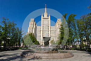 Historical center of Moscow. Stalin skyscraper.