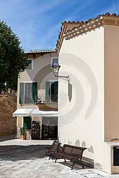 historical center of the old medieval town of Alcudia, Mallorca