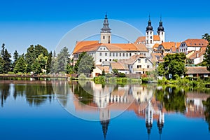 Historical center, Ulicky pond, Telc UNESCO, Vysocina district, Czech republic, Europe