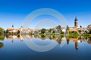 Historical center, Ulicky pond, Telc UNESCO, Vysocina district, Czech republic, Europe