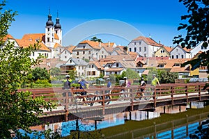 Historical center, Ulicky pond, Telc UNESCO, Vysocina district, Czech republic, Europe