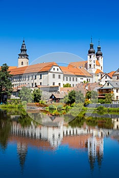 Historical center, Ulicky pond, Telc UNESCO, Vysocina district, Czech republic, Europe