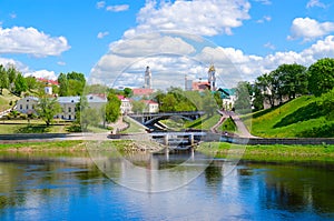 Historical center of Vitebsk near rivers Western Dvina and Vitba, Belarus