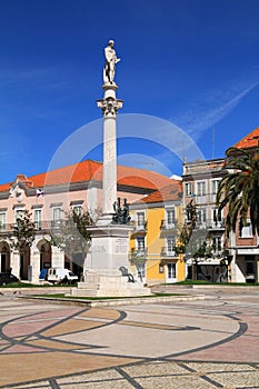 Historical centre and Bocage Statue in Setubal, Portugal photo