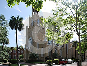Historical Church in the Old Town of Savannah, Georgia