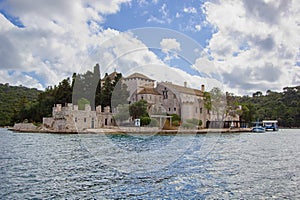 Historical church Svete Marije on the island of Veliko jezero, Mljet National Park, Croatia