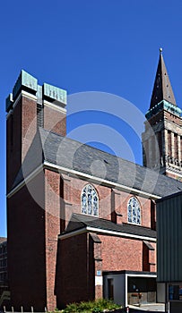 Historical Church and Town Hall in Kiel, the Capital City of Schleswig - Holstein