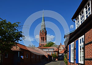 Historical Church in the Town Nienburg at the River Weser, Lower Saxony photo