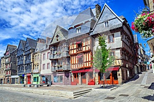 Historical city center of Lannion, Brittany, France