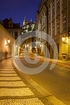 Historical City of Prague at night