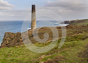 Historical coastline of cornwall Levant Mine