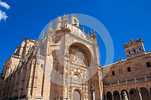 Historical Convent of San Esteban located in the Plaza del Concilio de Trento in the city of Salamanca built photo