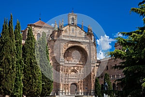 Historical Convent of San Esteban located in the Plaza del Concilio de Trento in the city of Salamanca built photo