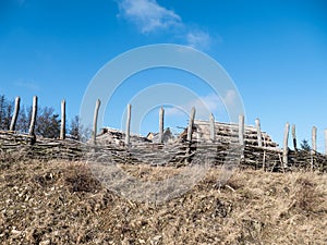 Historical court replica of 12 th century medieval architecture housing