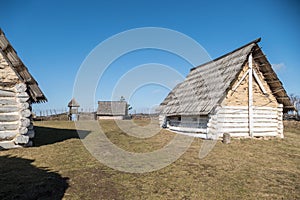 Historical court replica of 12 th century medieval architecture housing