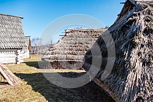 Historical court replica of 12 th century medieval architecture housing