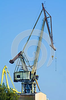 Historical crane in the shipyard in Gdansk, Poland