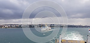Historical cruise ship on the Bosphorus, wonderful to be on board, Istanbul, Kad?köy