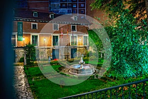 Historical and cultural city of Valladolid in Spain at night. photo