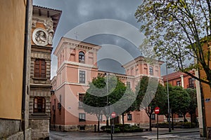 Historical and cultural city of Valladolid in Spain at night. photo