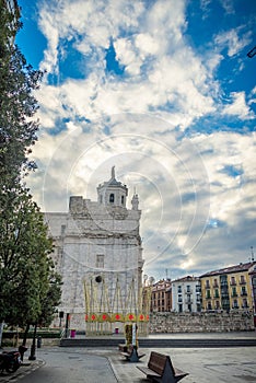 Historical and cultural city of Valladolid in Spain at night. photo