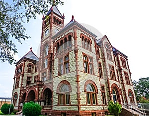 The Historical De Witt County Courthouse in Cuero, Texas along t photo