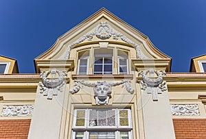 Historical decorated facade in the center of Stade