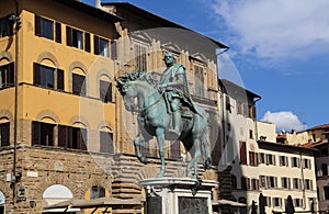 Equestrian Statue of Cosimo I in Florence, Italy photo