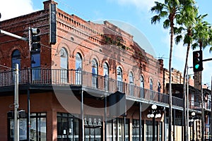 Historical Facade in the Neighborhood Ybor City, Tampa, Florida