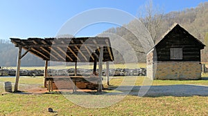 Historical farm in the Great Smoky Mountains of North Carolina