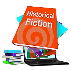 Historical Fiction Book Stack Laptop Means Books From History