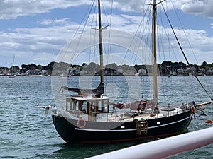 The historical fishing ship anchored