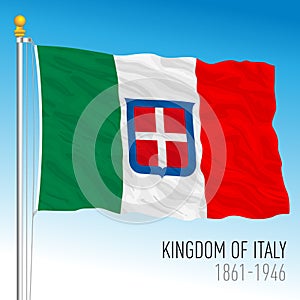 Historical flag of Kingdom of Italy, 1861 - 1946