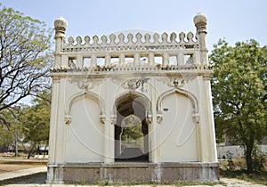 Historical abandon fort architectural structure in hyderabad photo